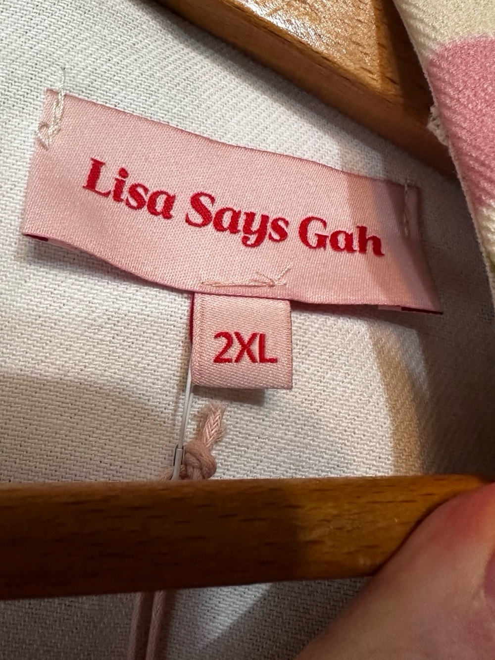 NWT Lisa Says Gah Sheep Print Short Sleeve Shirt 2XL Peter Pan Collar Pink Green - Picture 11 of 16